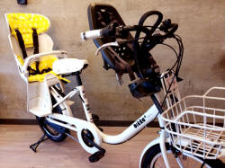 ビッケツーbホワイトbikke2byeppチャイルドシートブリヂストンBS岡山自転車時々自転車ときどきジテンシャかわいい
